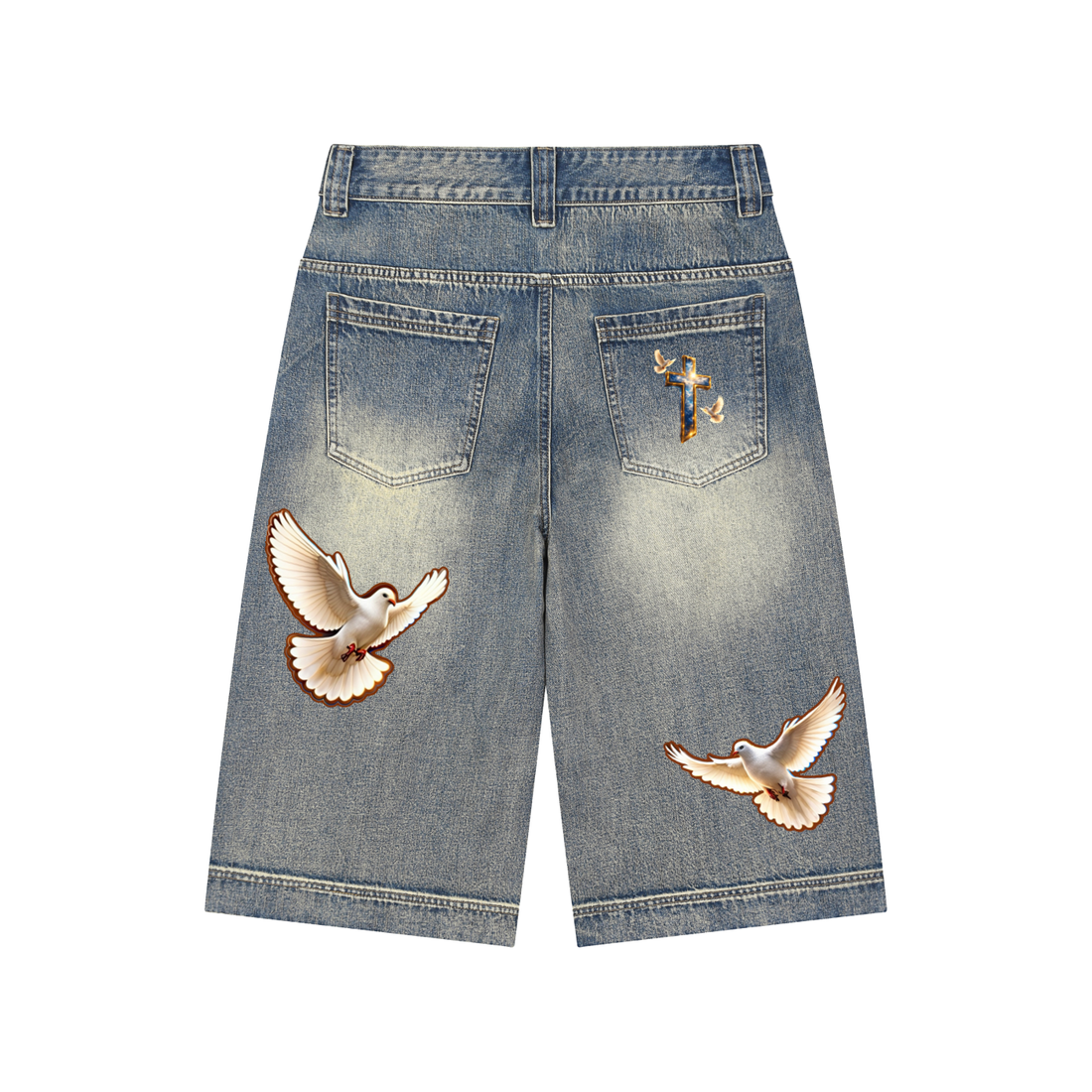 Vintage Wash Baggy Denim Shorts