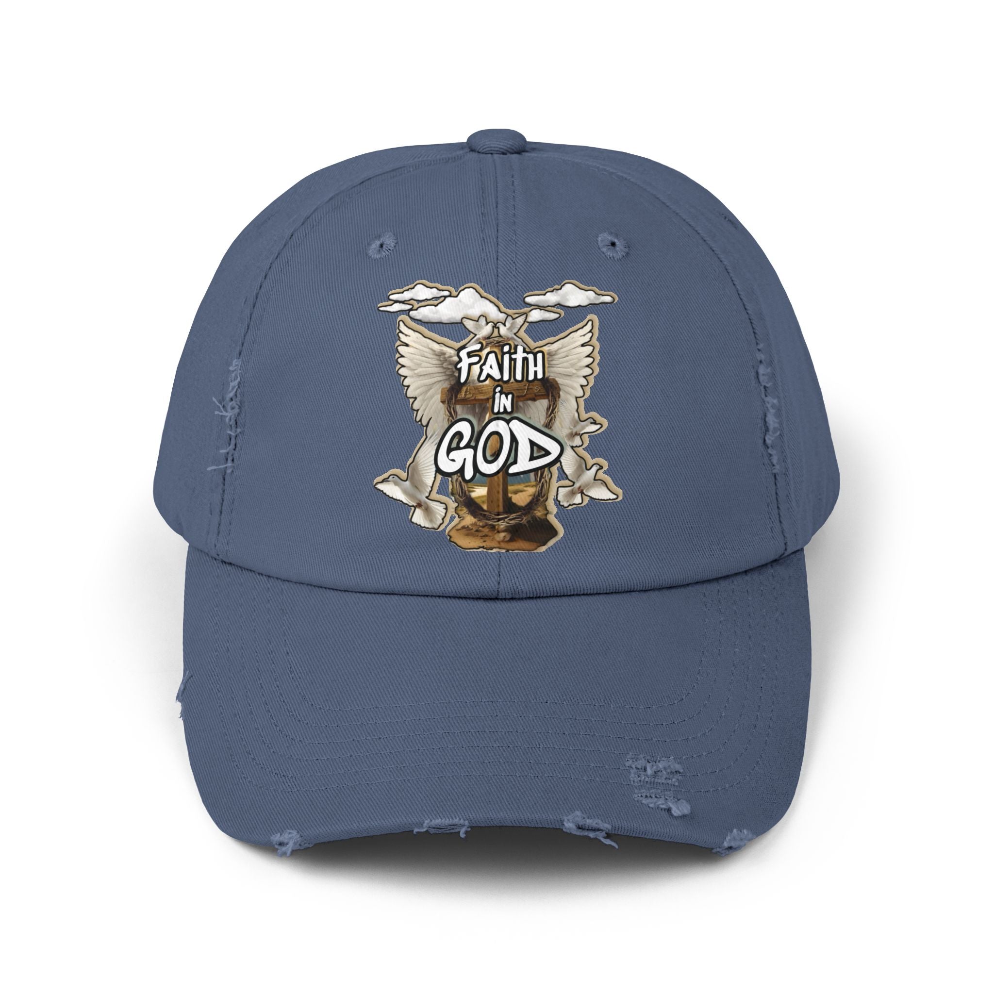 "Faith in God" Distressed Hat