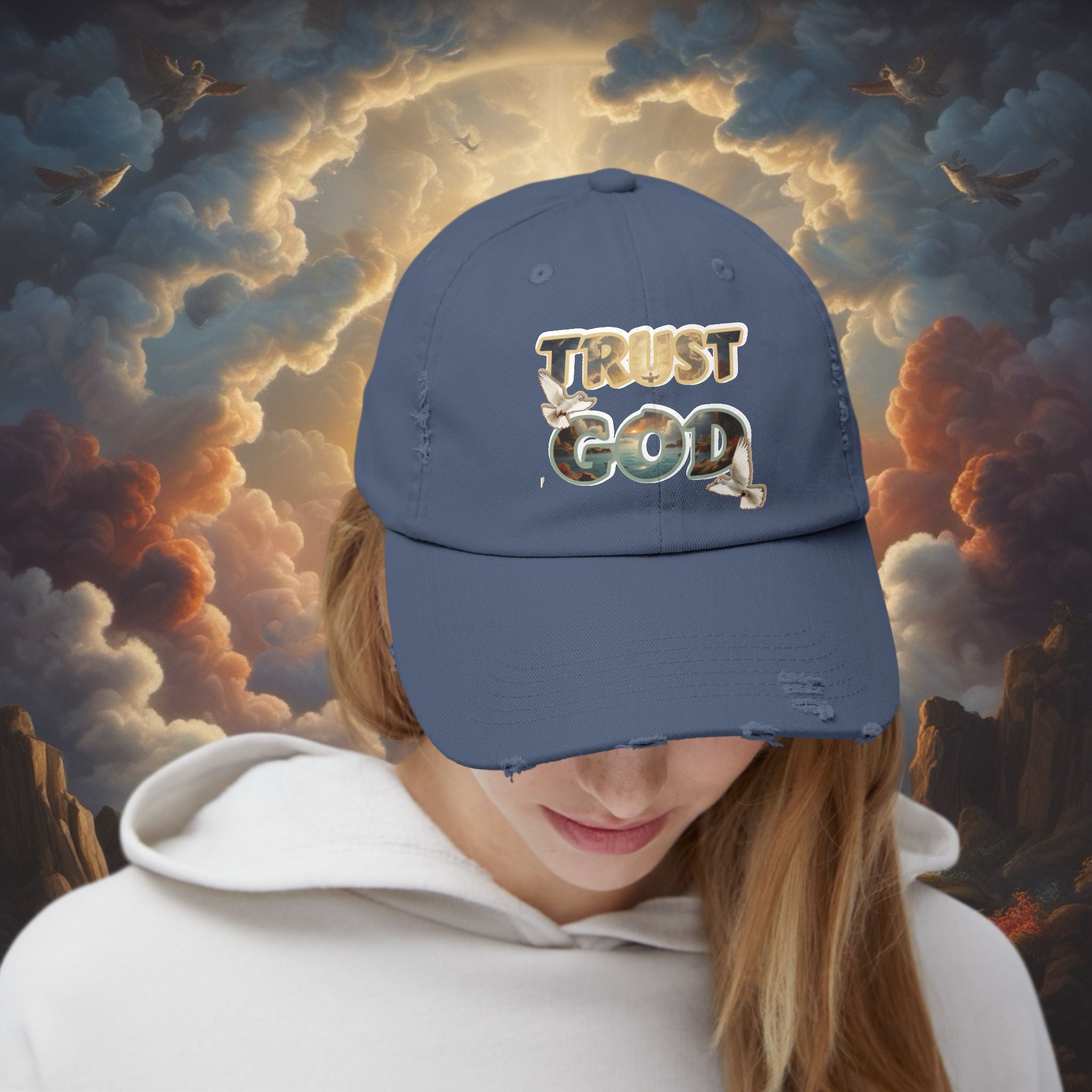“TRUST GOD” Distressed Cap