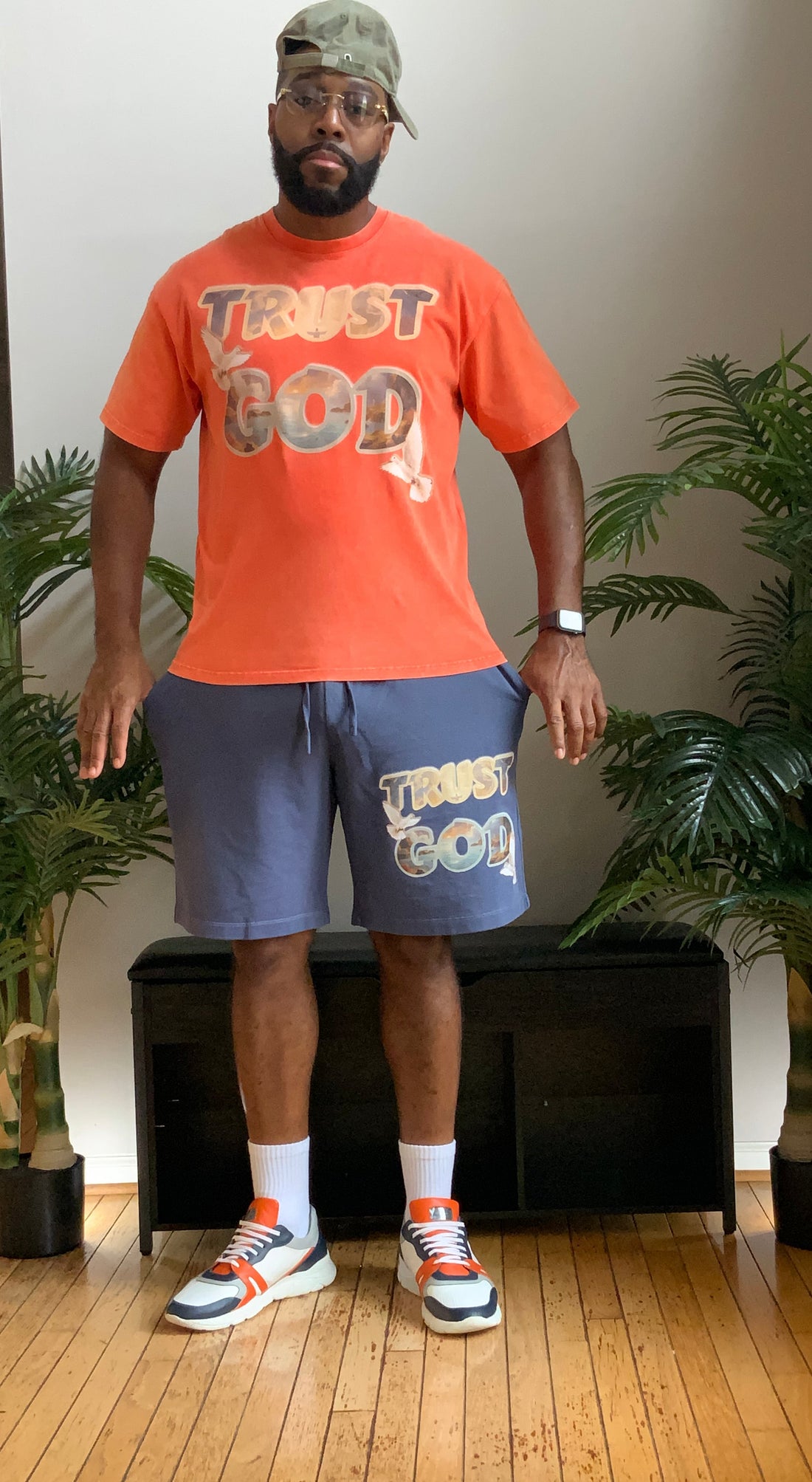TRUST GOD Vintage Wash Shorts
