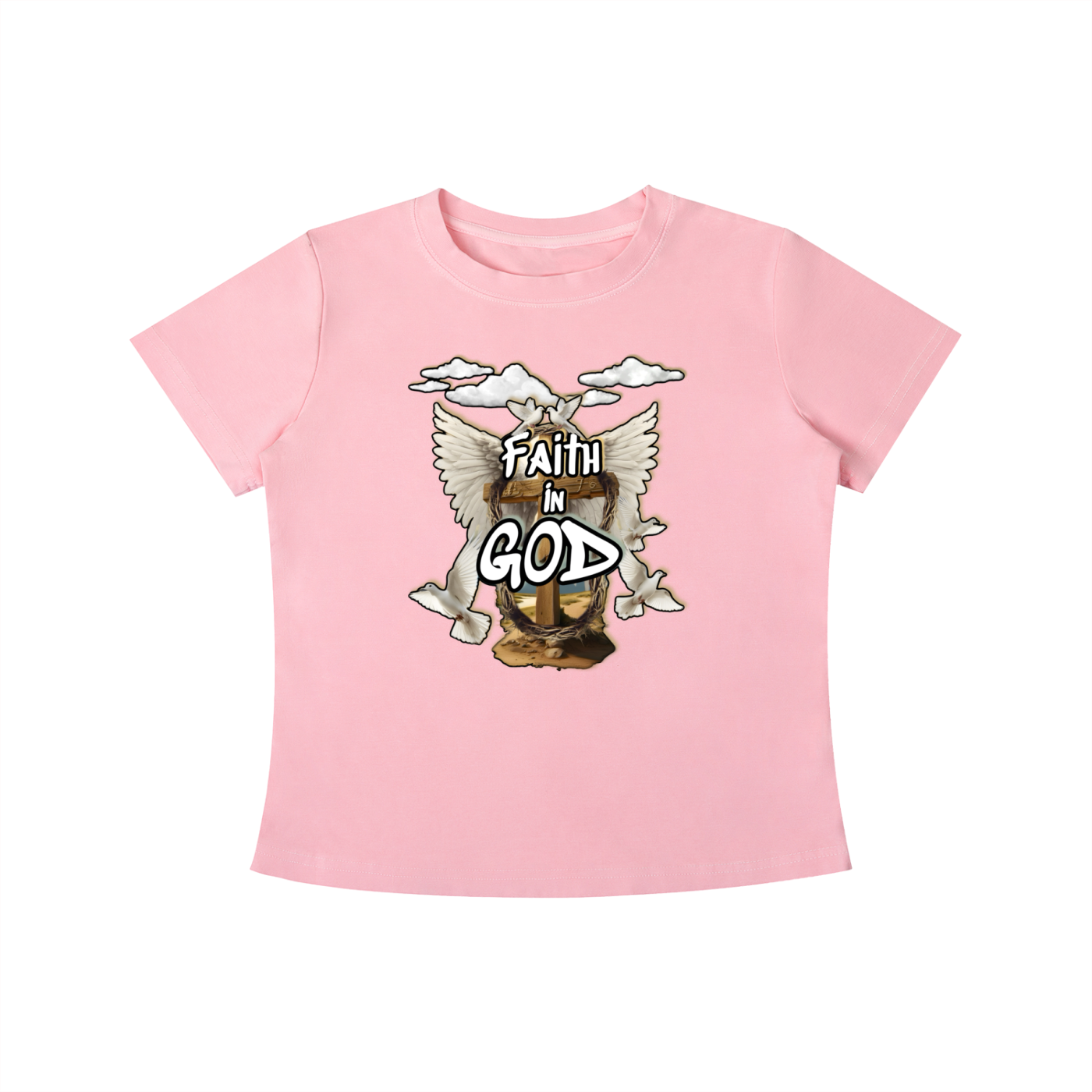 Women’s Faith in GOD Vintage Wash Slim Fit T-shirt