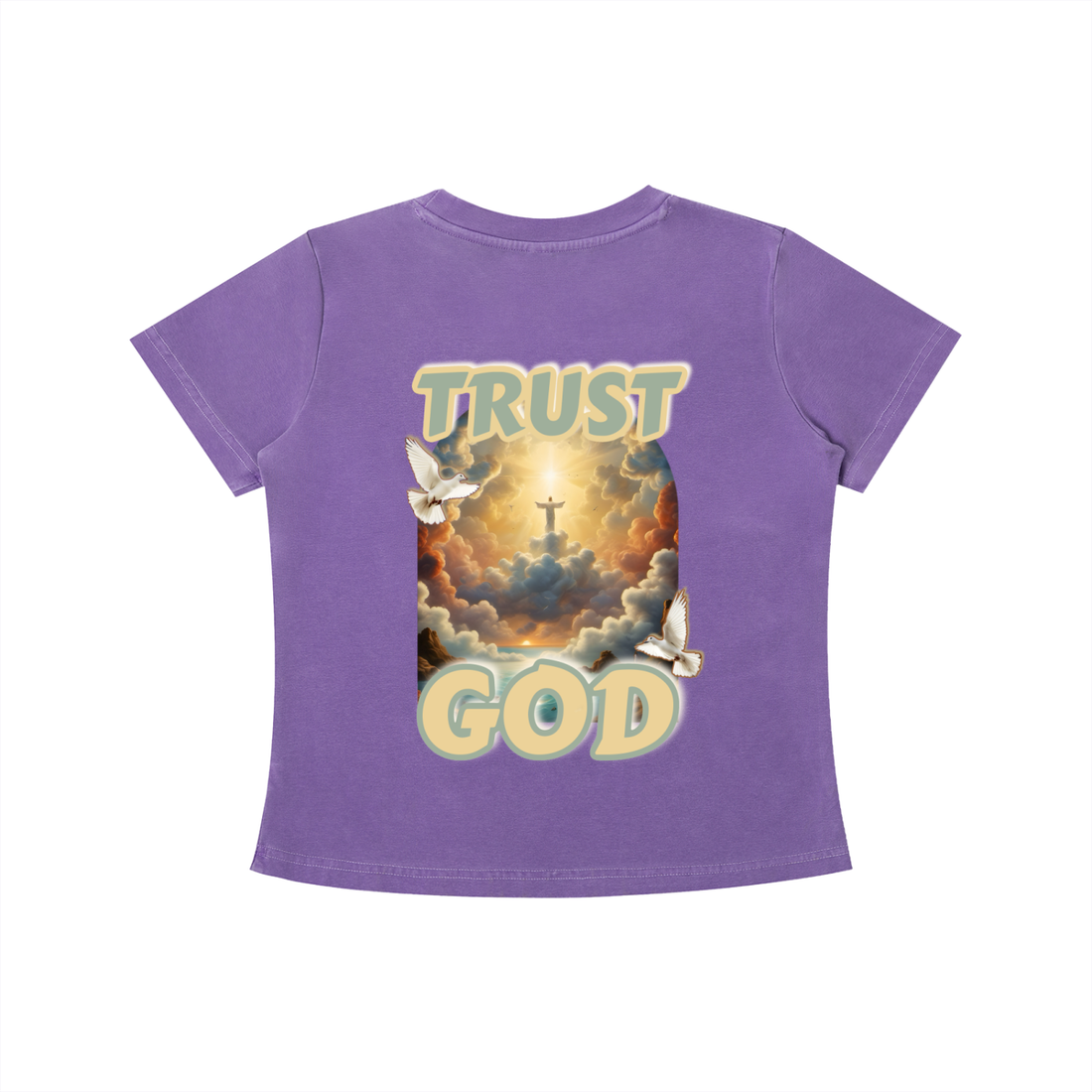 TRUST GOD Women’s Wash Slim Fit T-shirt