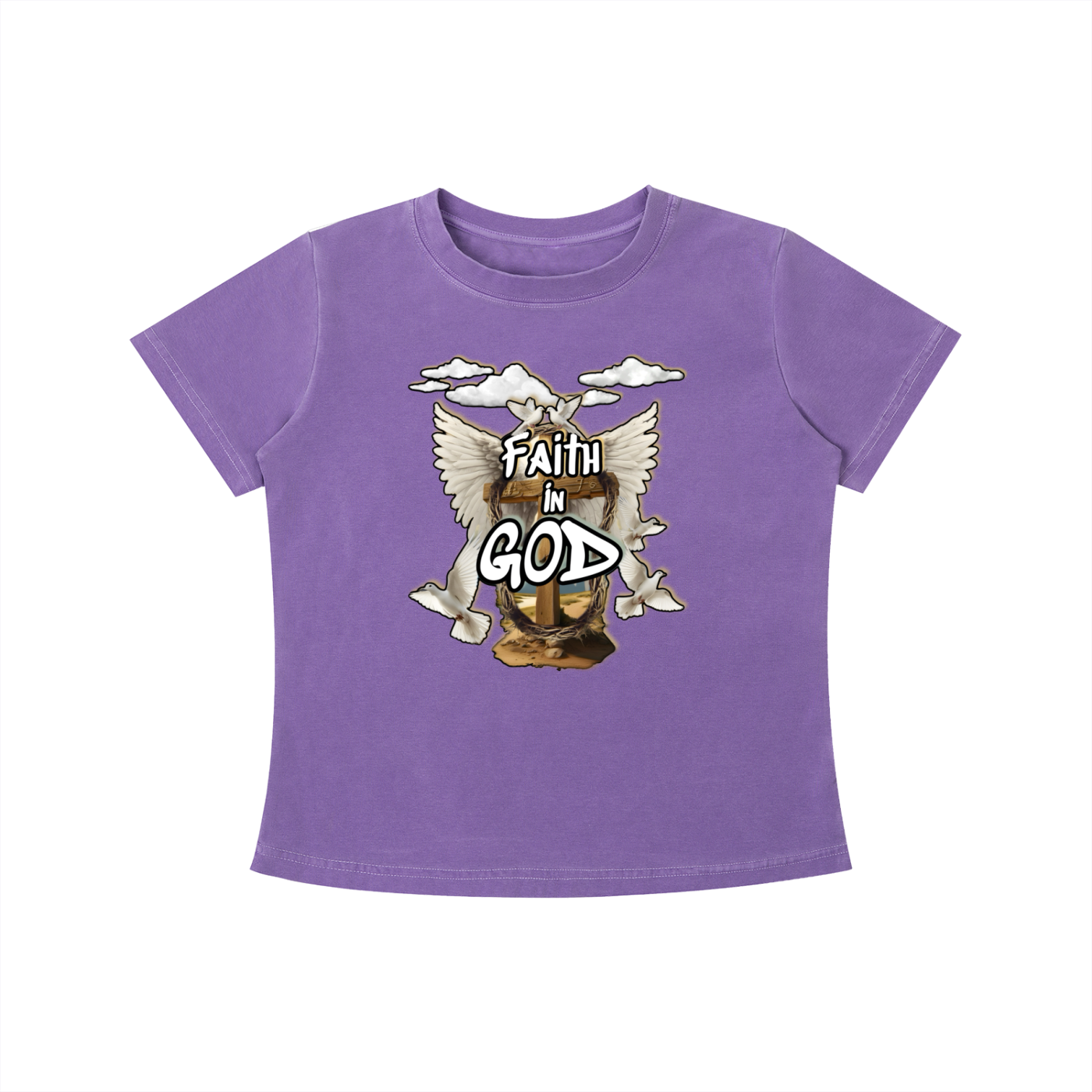 Women’s Faith in GOD Vintage Wash Slim Fit T-shirt