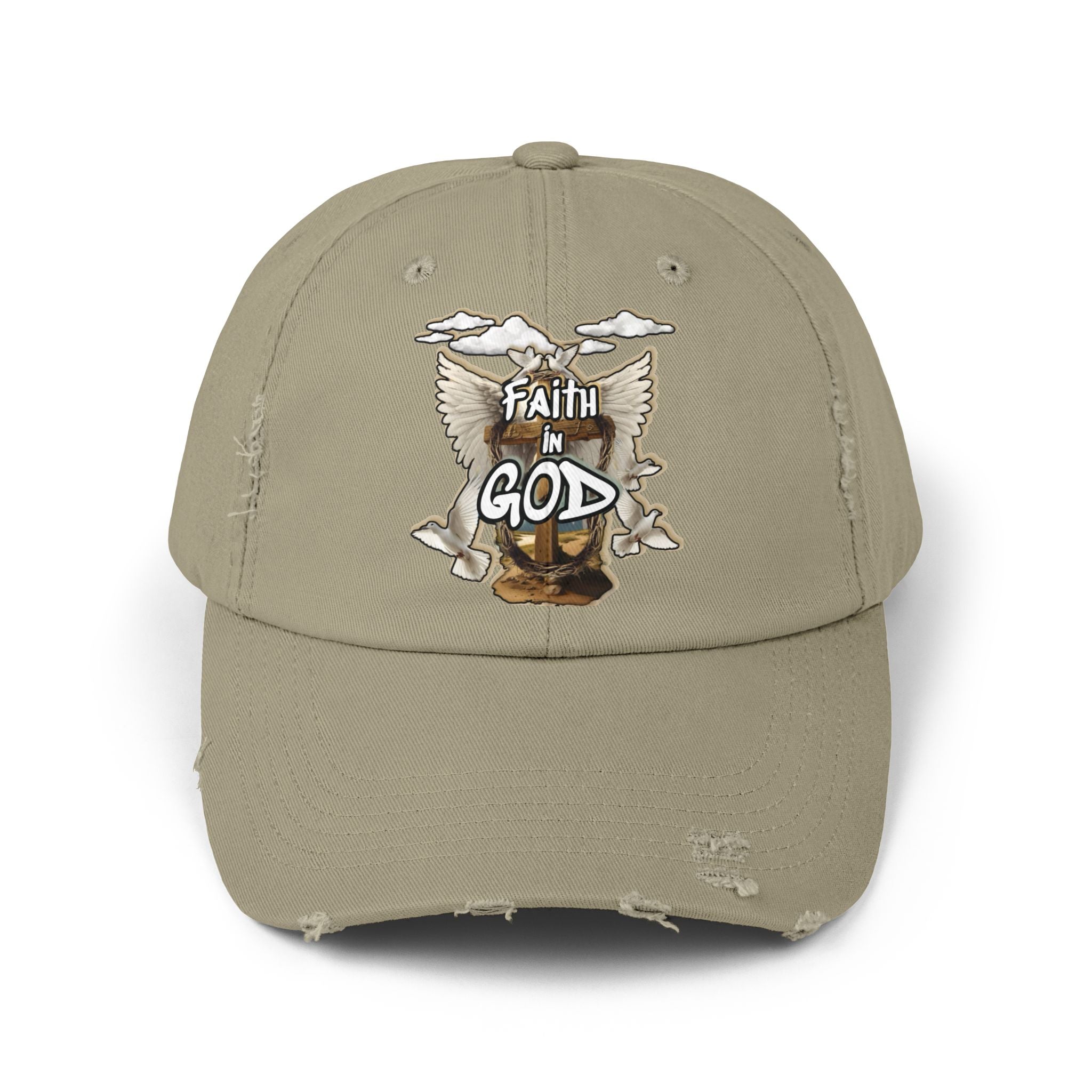 "Faith in God" Distressed Hat
