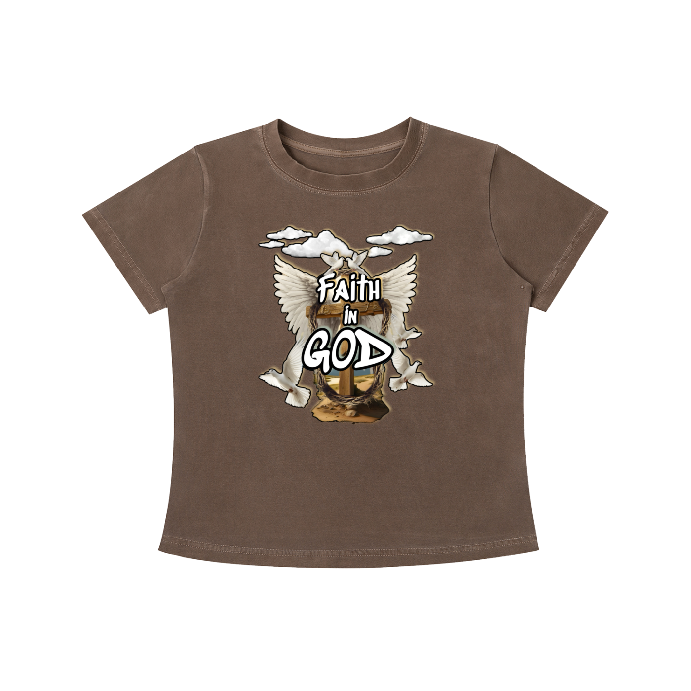 Women’s Faith in GOD Vintage Wash Slim Fit T-shirt