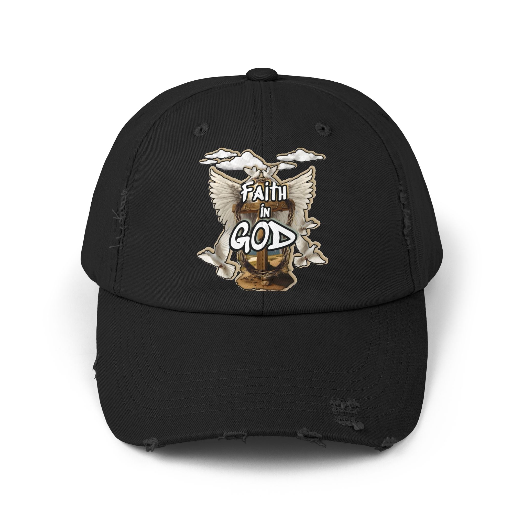 "Faith in God" Distressed Hat