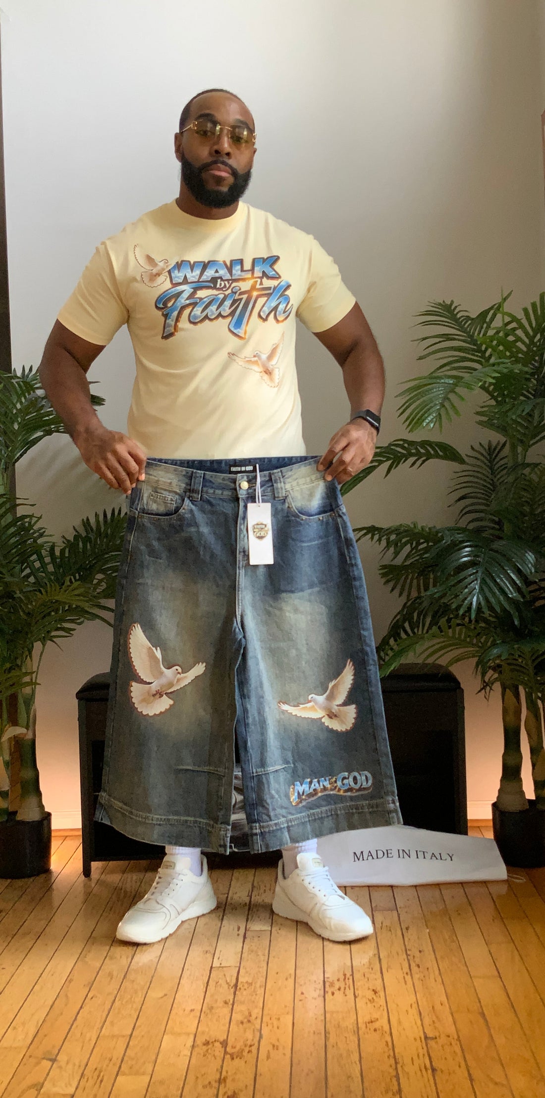 Faith in GOD Baggy Denim Shorts