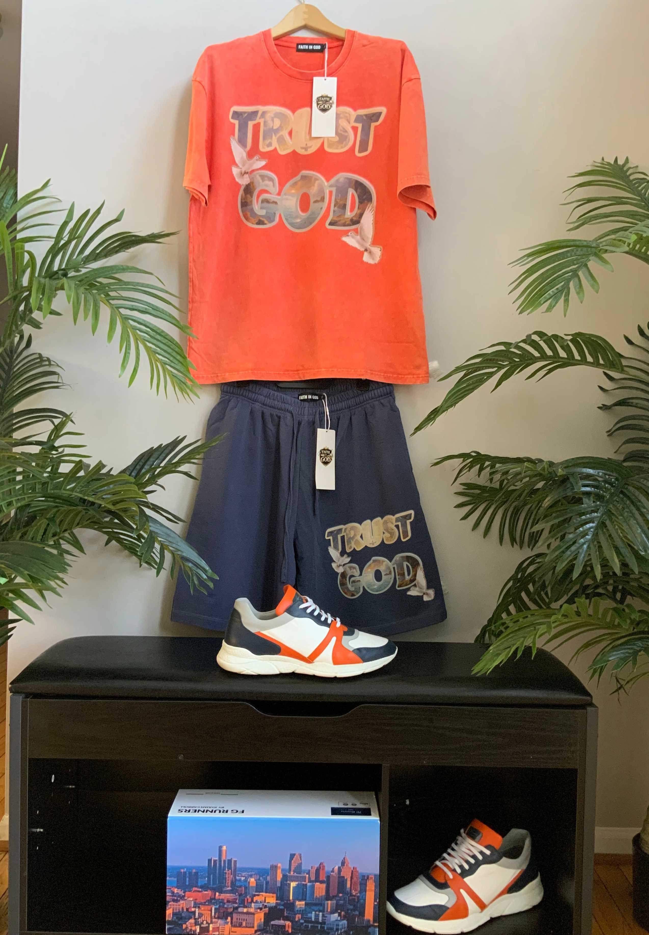 TRUST GOD Washed Oversized Cotton T-Shirt