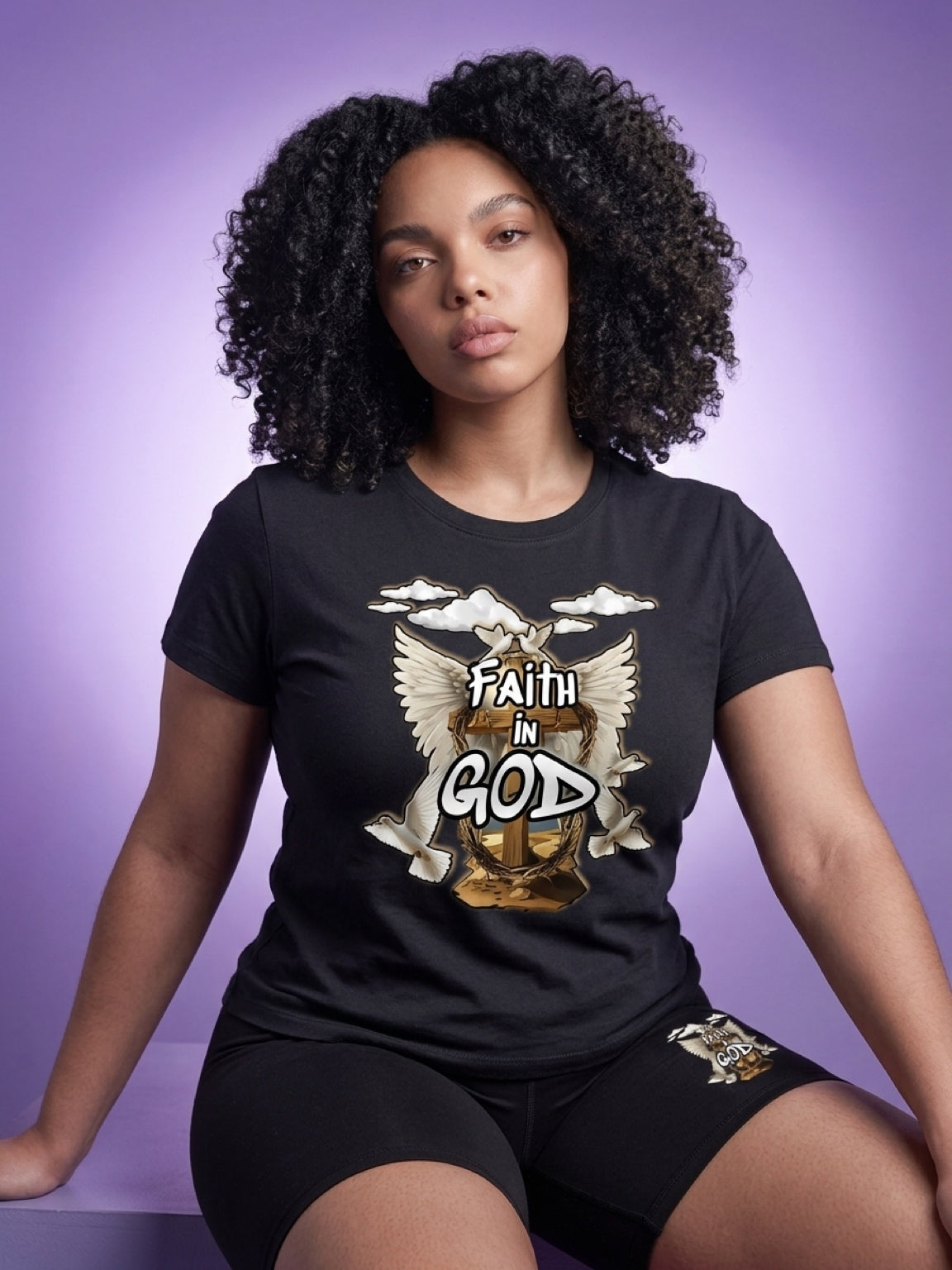 Women’s Faith in GOD Vintage Wash Slim Fit T-shirt