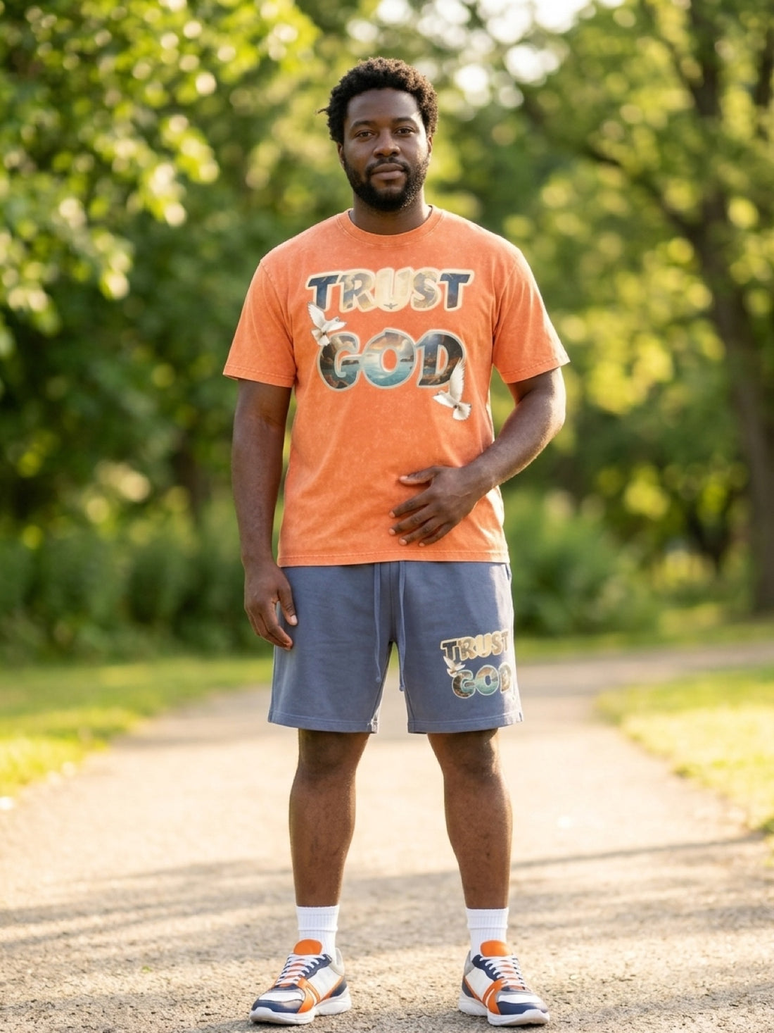 TRUST GOD Washed Oversized Cotton T-Shirt