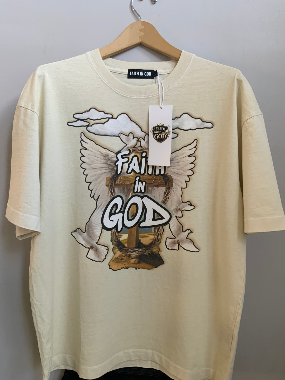 Faith in GOD Vintage Washed Oversized Tee