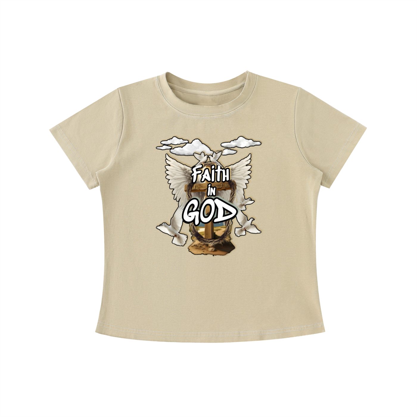 Women’s Faith in GOD Vintage Wash Slim Fit T-shirt