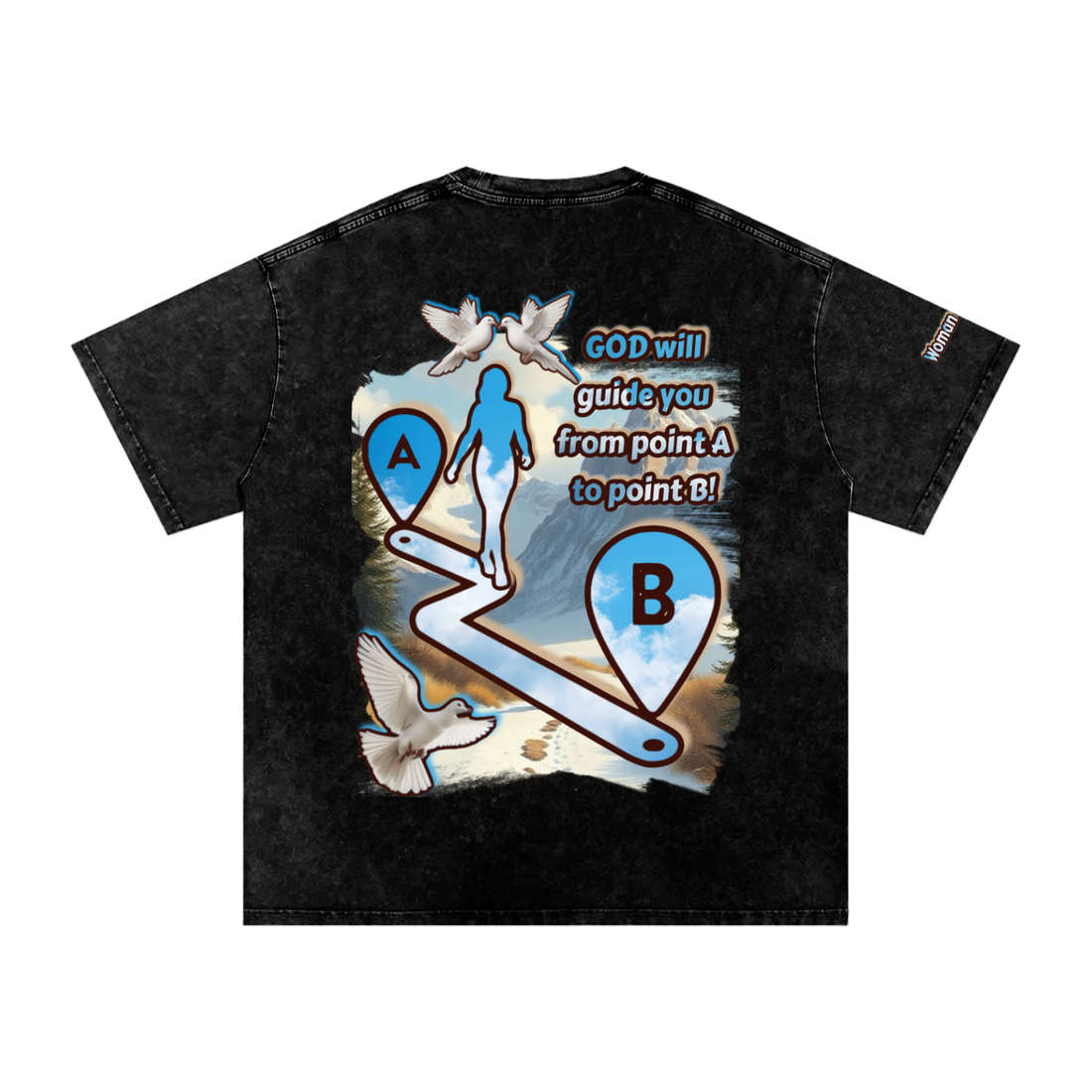 "Woman of GOD" Washed Oversized Cotton T-Shirt