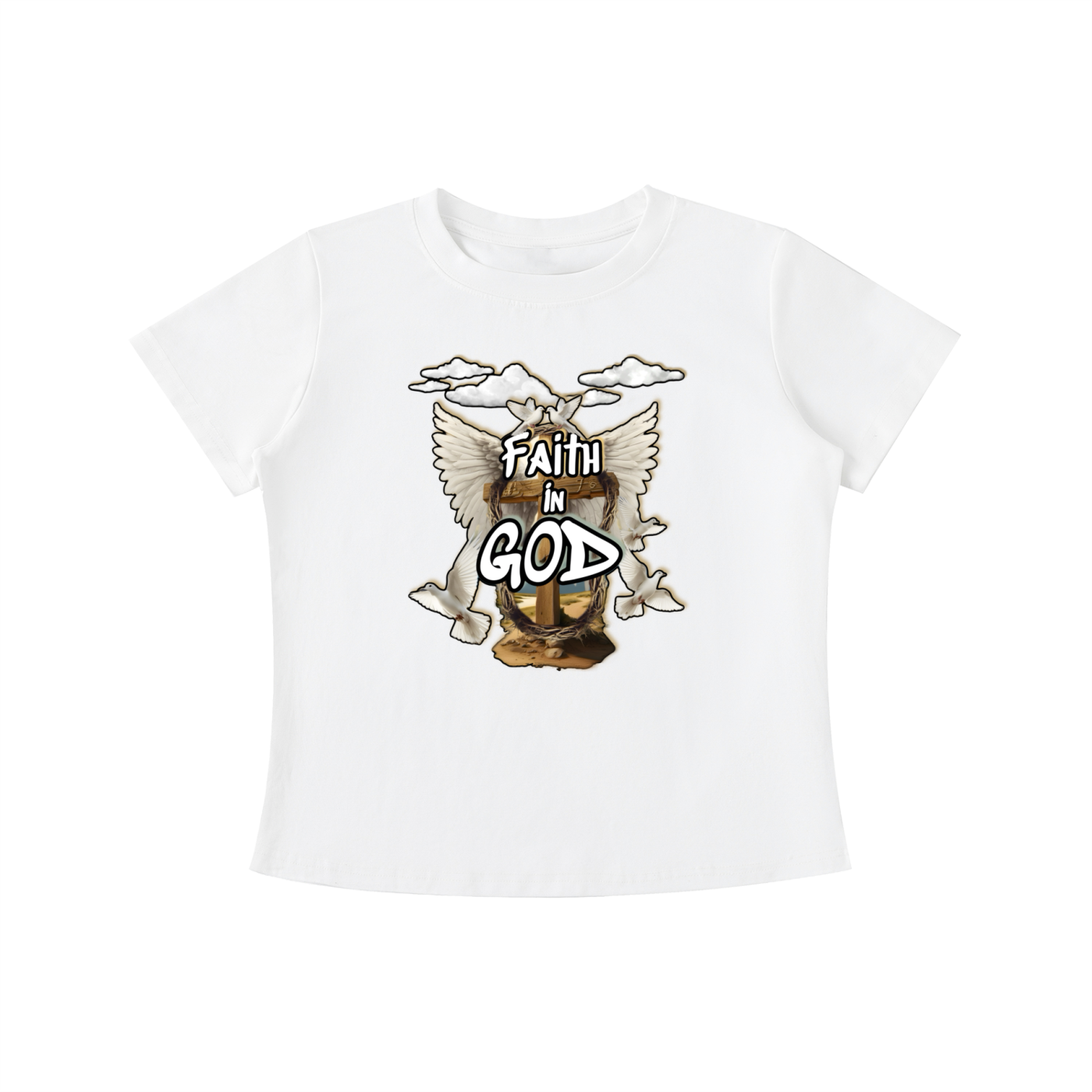 Women’s Faith in GOD Vintage Wash Slim Fit T-shirt