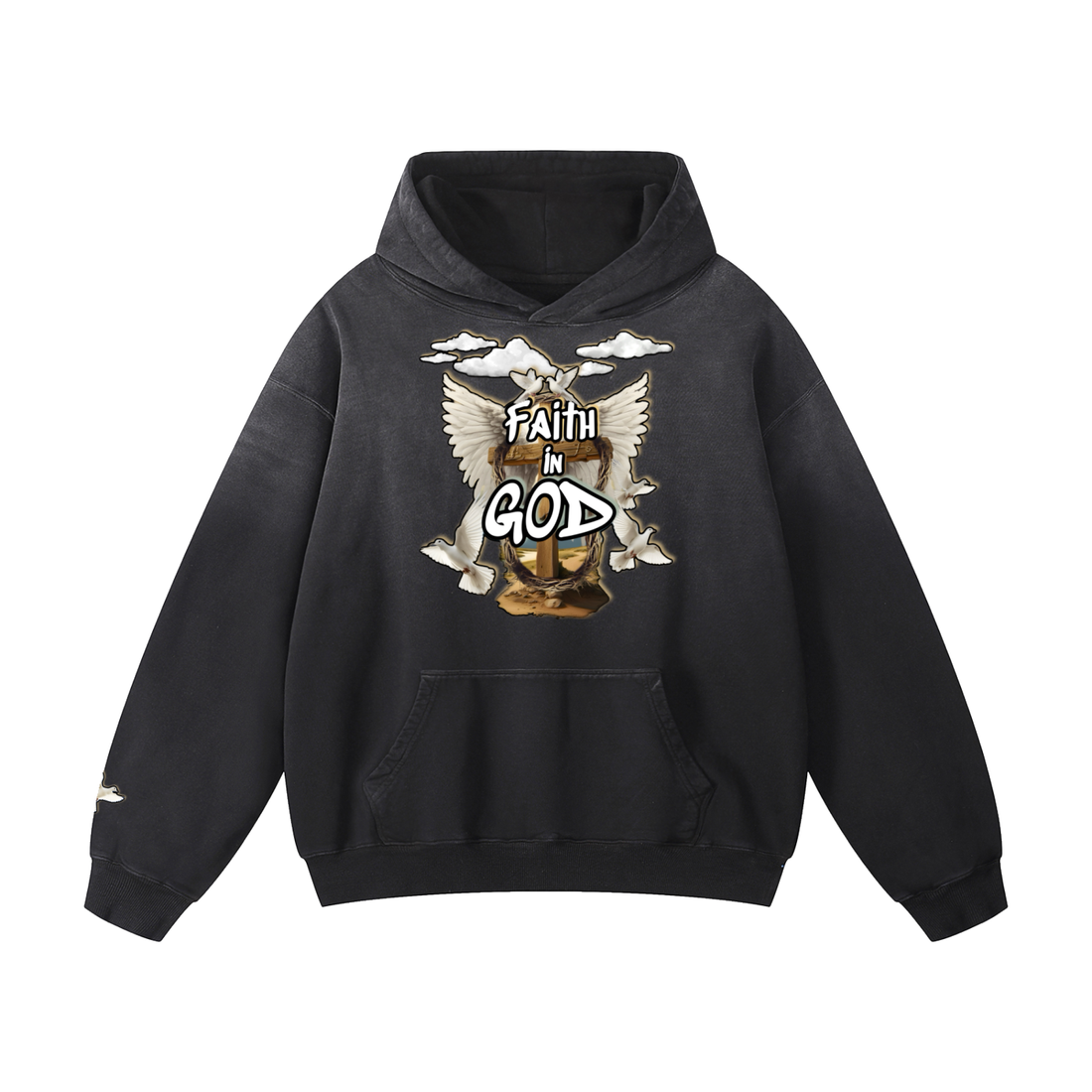 Faith in GOD Sunfade Oversized Hoodie