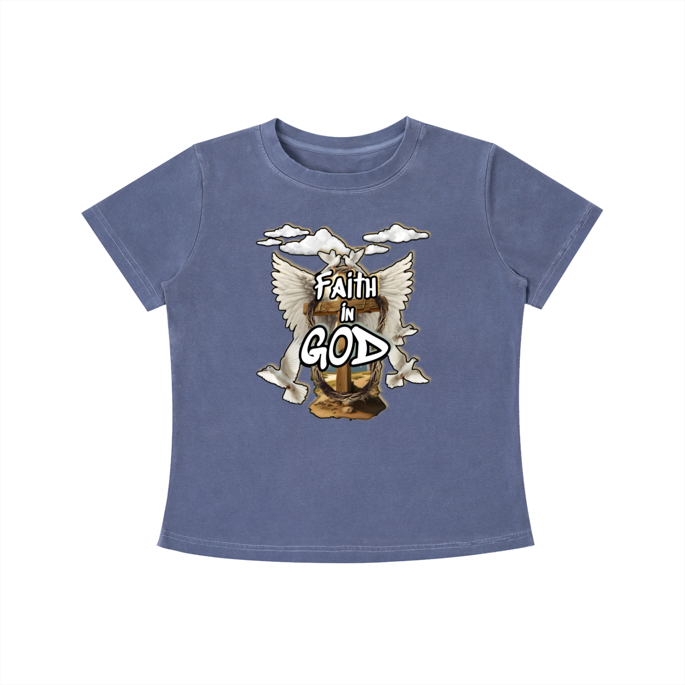 Women’s Faith in GOD Vintage Wash Slim Fit T-shirt