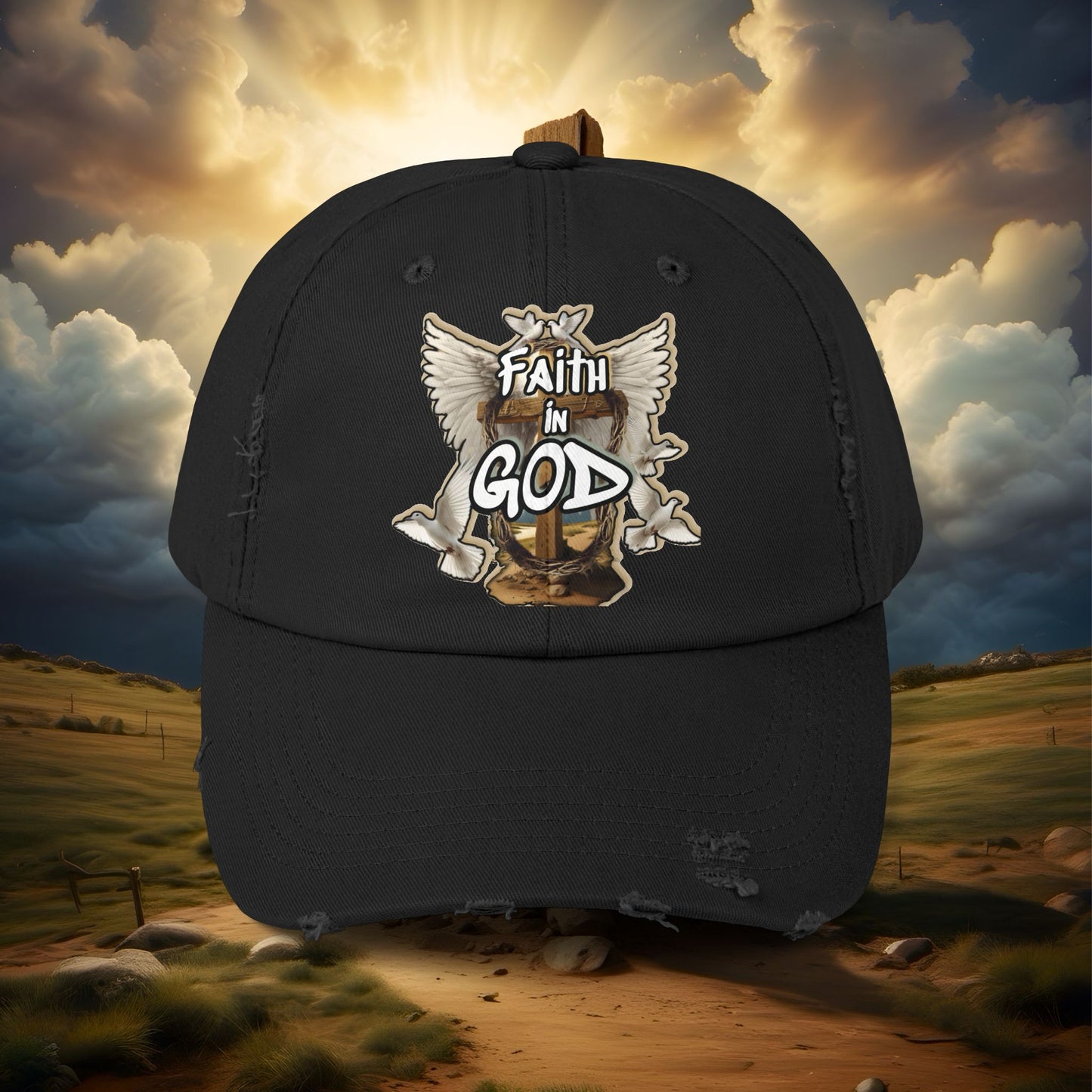 “Faith in GOD” Distressed Cap