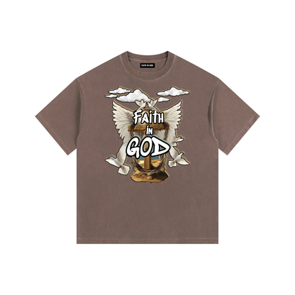 Faith in GOD Vintage Washed Oversized Tee