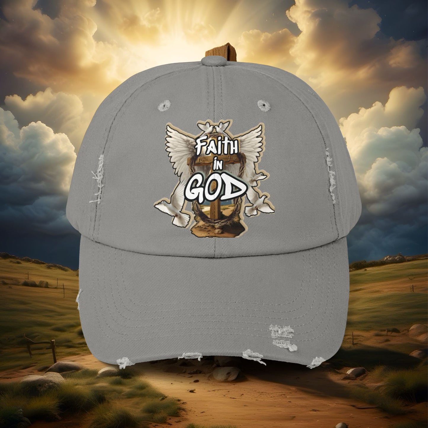 “Faith in GOD” Distressed Cap