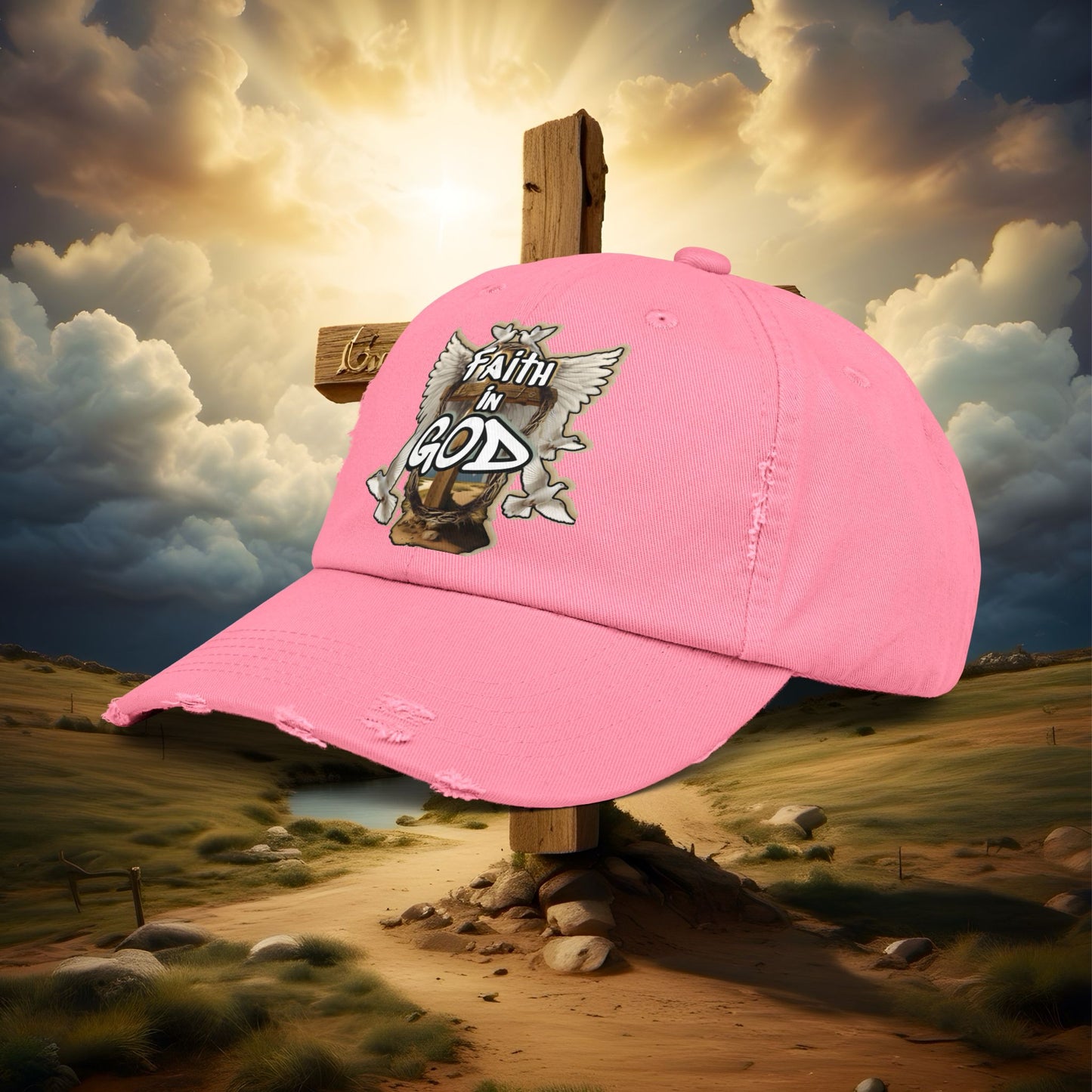 “Faith in GOD” Distressed Cap