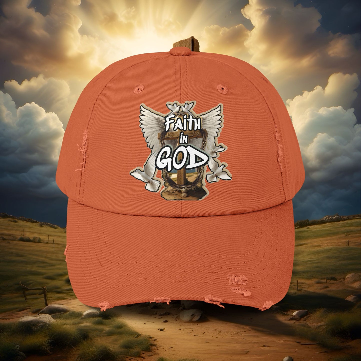 “Faith in GOD” Distressed Cap