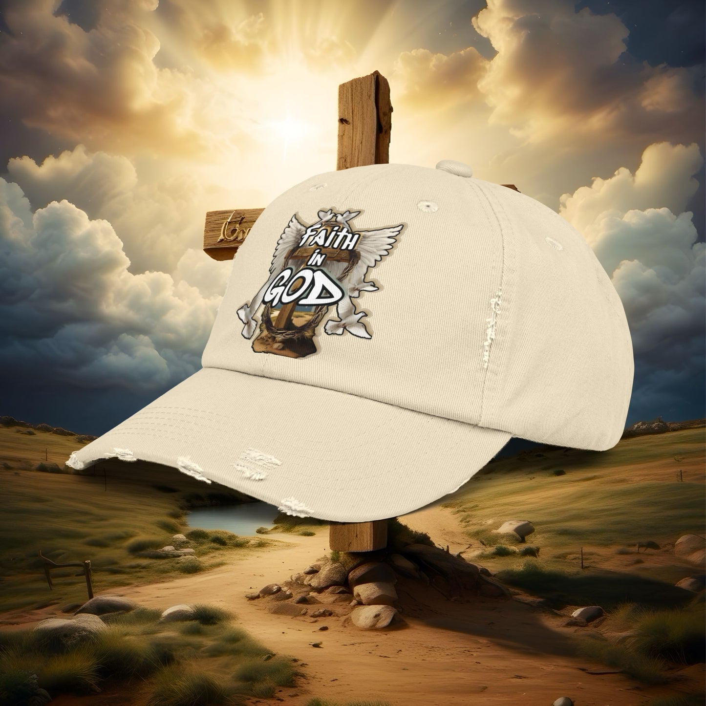 “Faith in GOD” Distressed Cap