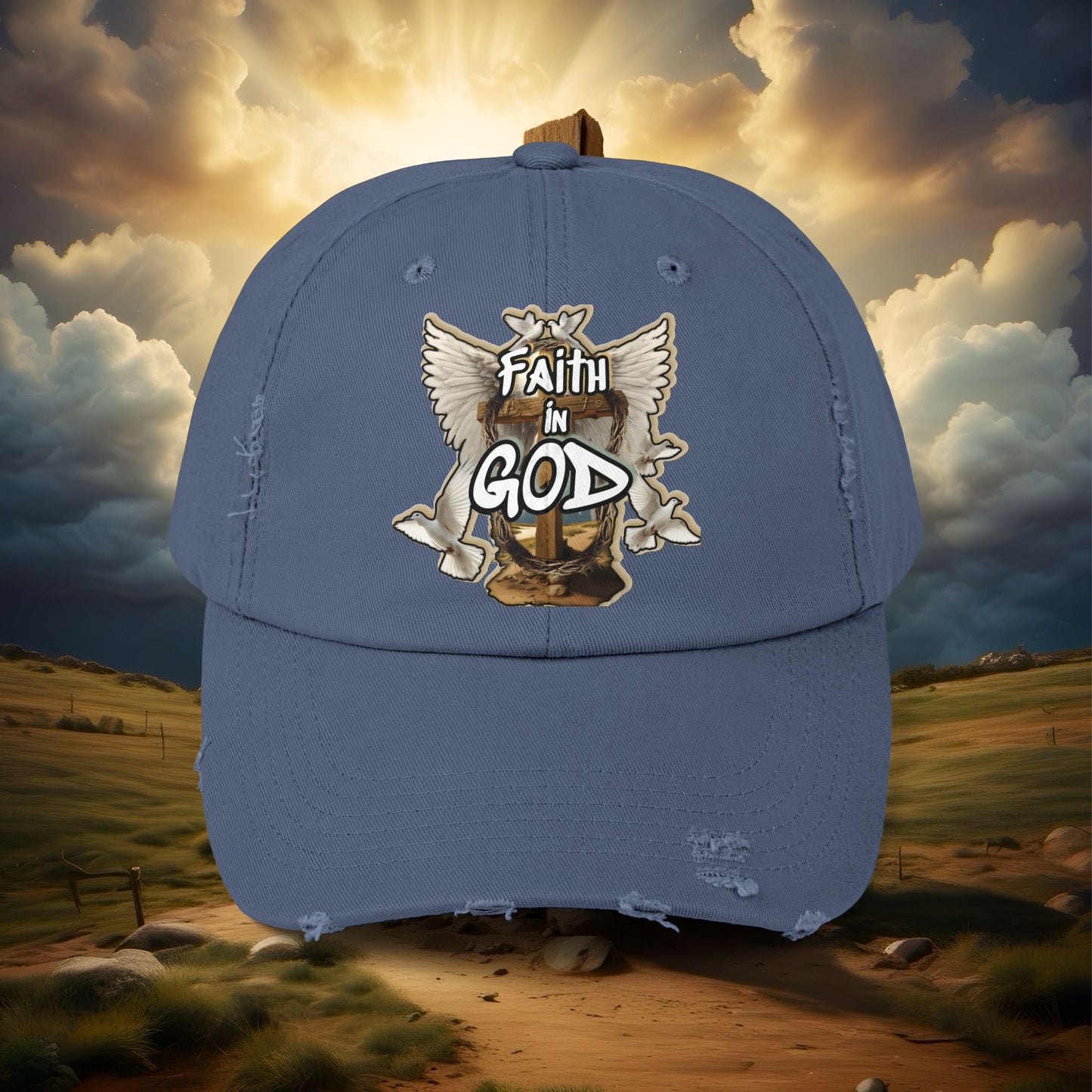 “Faith in GOD” Distressed Cap