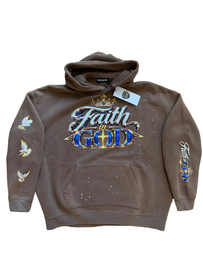 “JESUS IS KING” Vintage Washed Frayed Hoodie