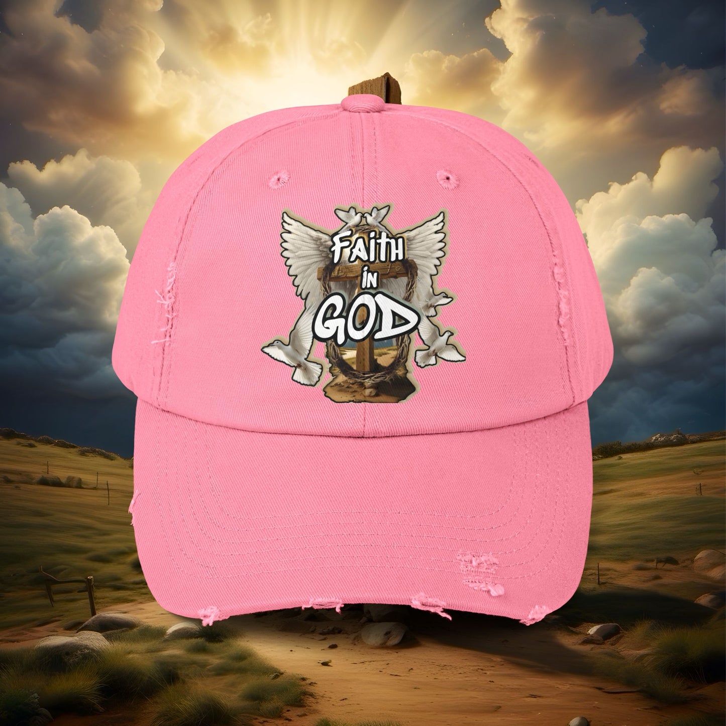 “Faith in GOD” Distressed Cap