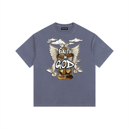 Faith in GOD Vintage Washed Oversized Tee