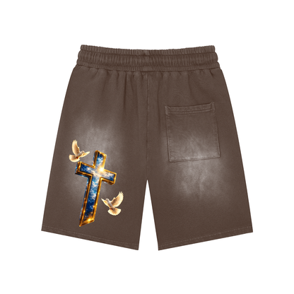 Walk By Faith Washed Shorts