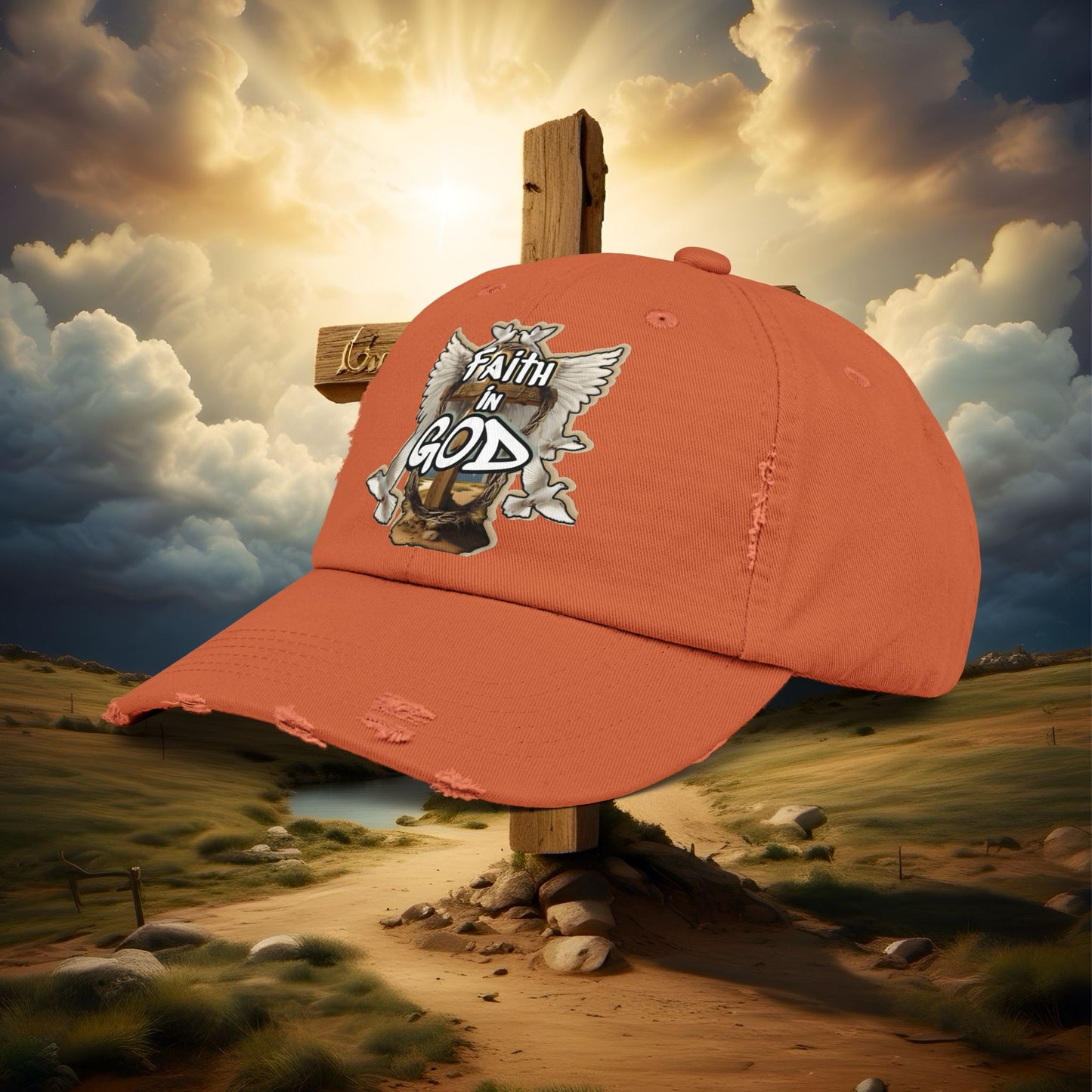 “Faith in GOD” Distressed Cap