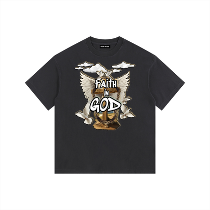 Faith in GOD Vintage Washed Oversized Tee