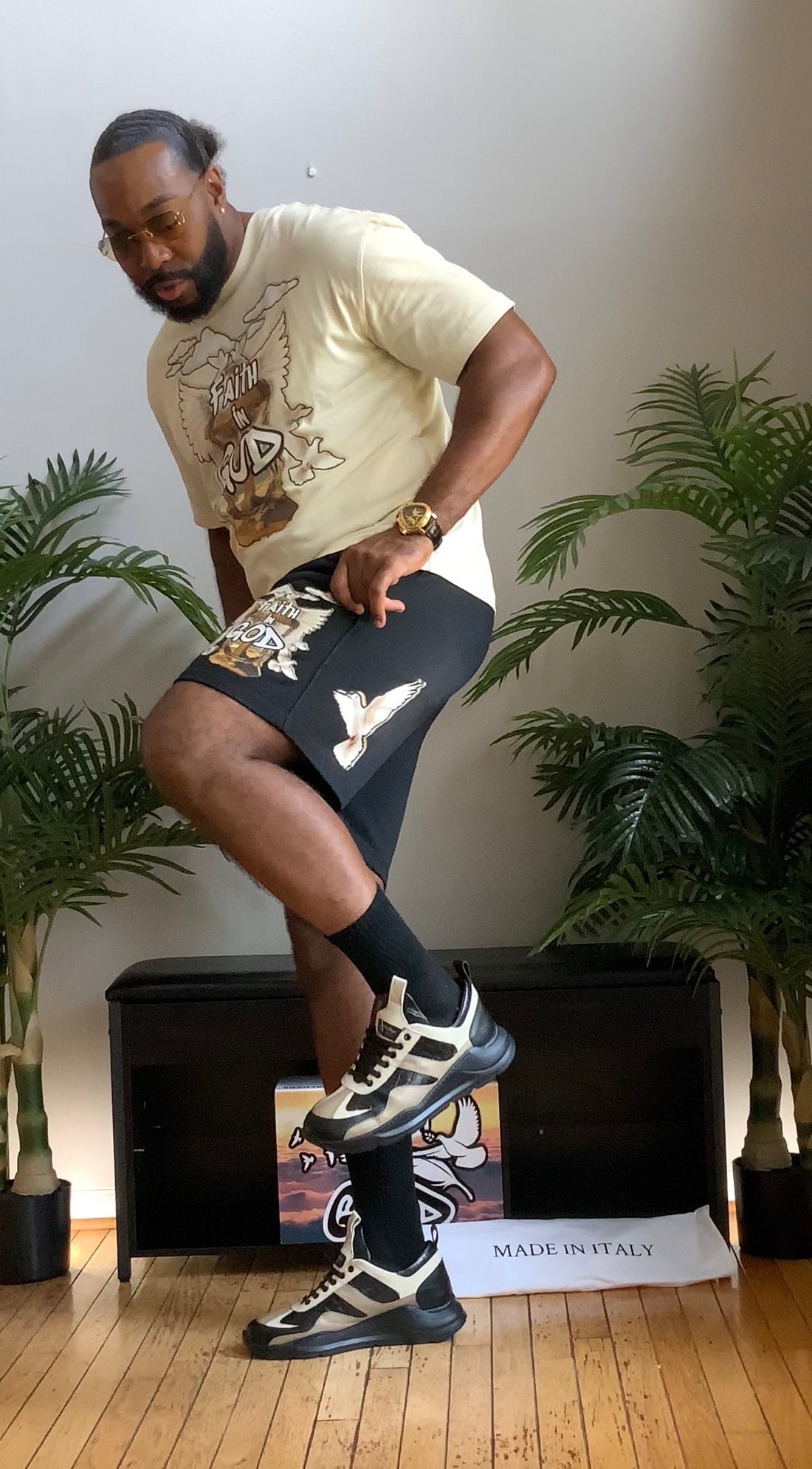 Faith in GOD Sun Fade Cotton Shorts