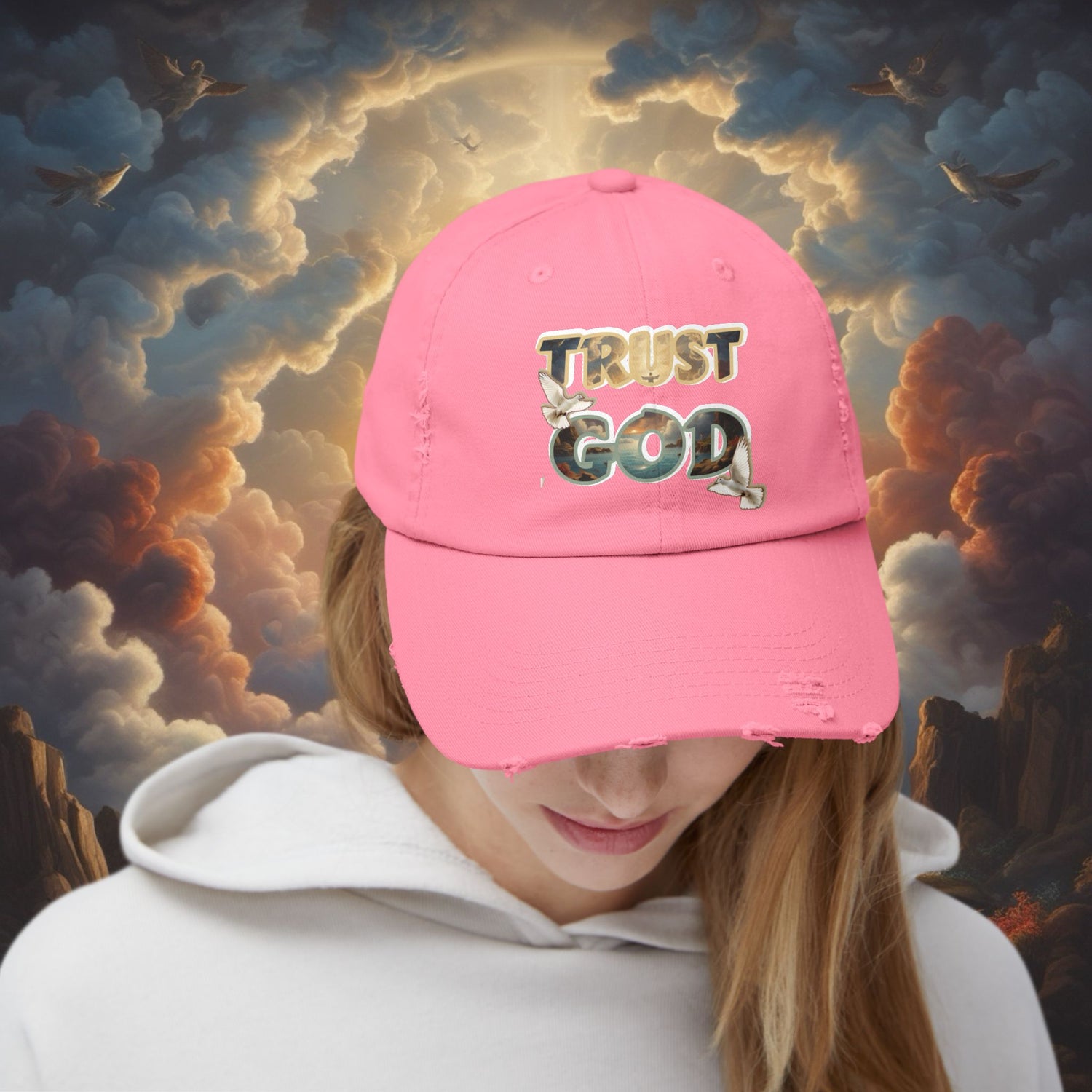 “TRUST GOD” Distressed Cap