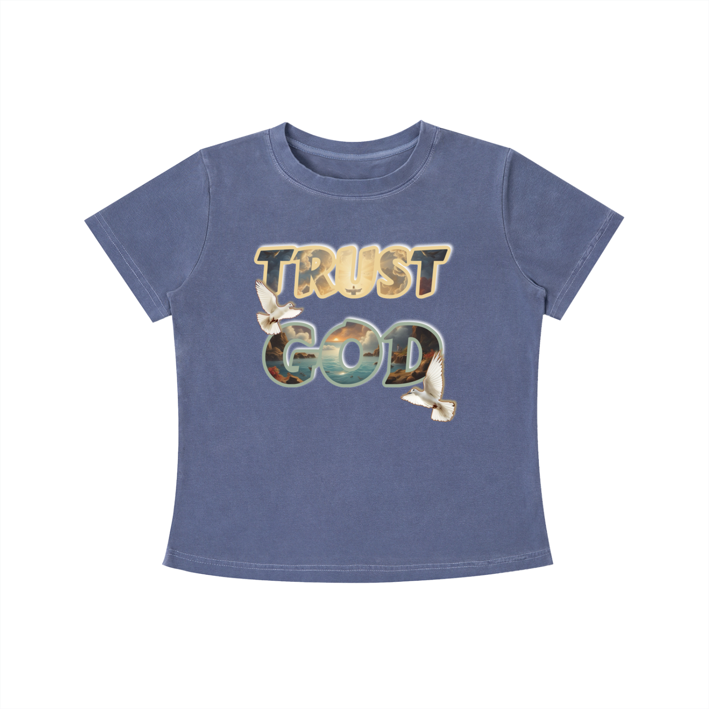 TRUST GOD Women’s Wash Slim Fit T-shirt
