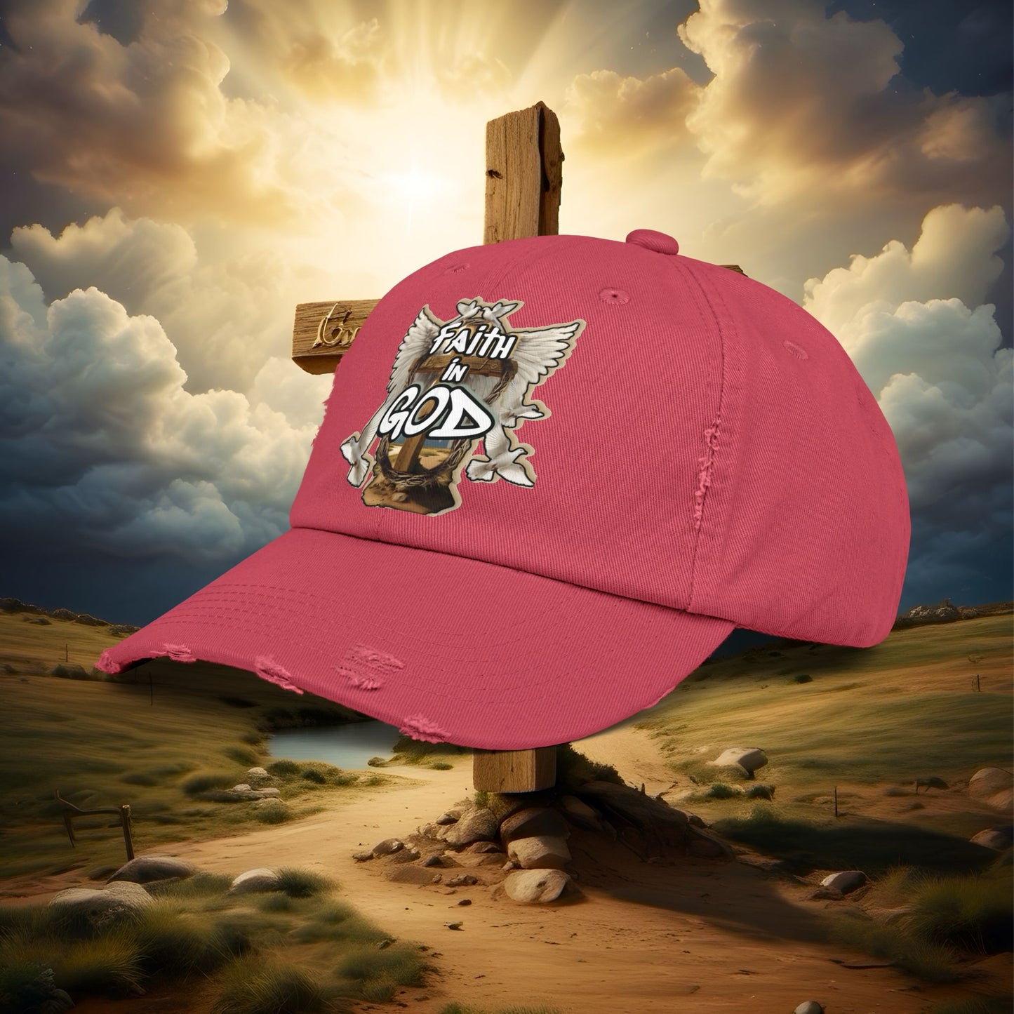 “Faith in GOD” Distressed Cap