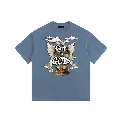 Faith in GOD Vintage Washed Oversized Tee