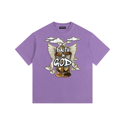 Faith in GOD Vintage Washed Oversized Tee
