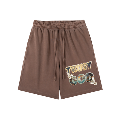Shorts,Trust god shorts
