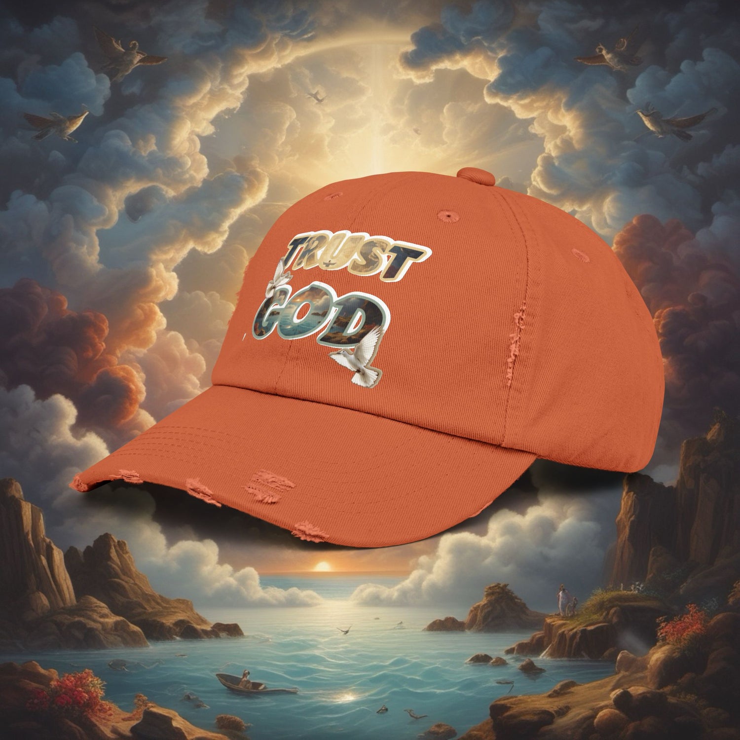 “TRUST GOD” Distressed Cap