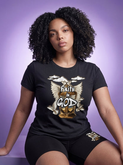 Women’s Faith in GOD Vintage Wash Slim Fit T-shirt