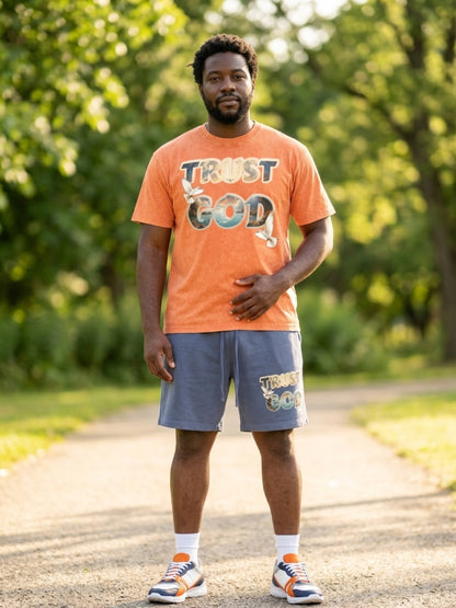 TRUST GOD Washed Oversized Cotton T-Shirt