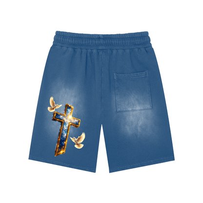 Walk By Faith Washed Shorts