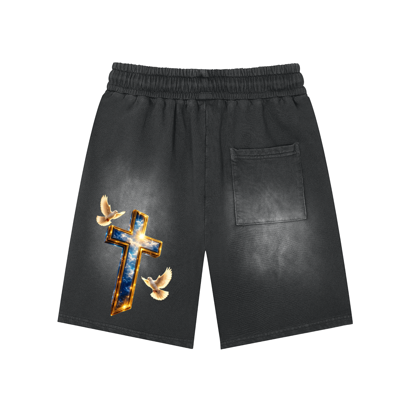 Walk By Faith Washed Shorts