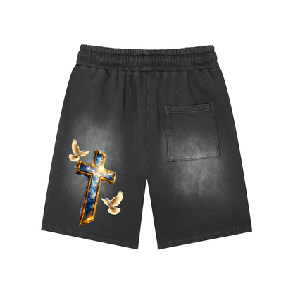 Walk By Faith Washed Shorts