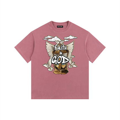 Faith in GOD Vintage Washed Oversized Tee