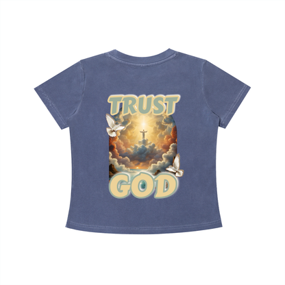 TRUST GOD Women’s Wash Slim Fit T-shirt